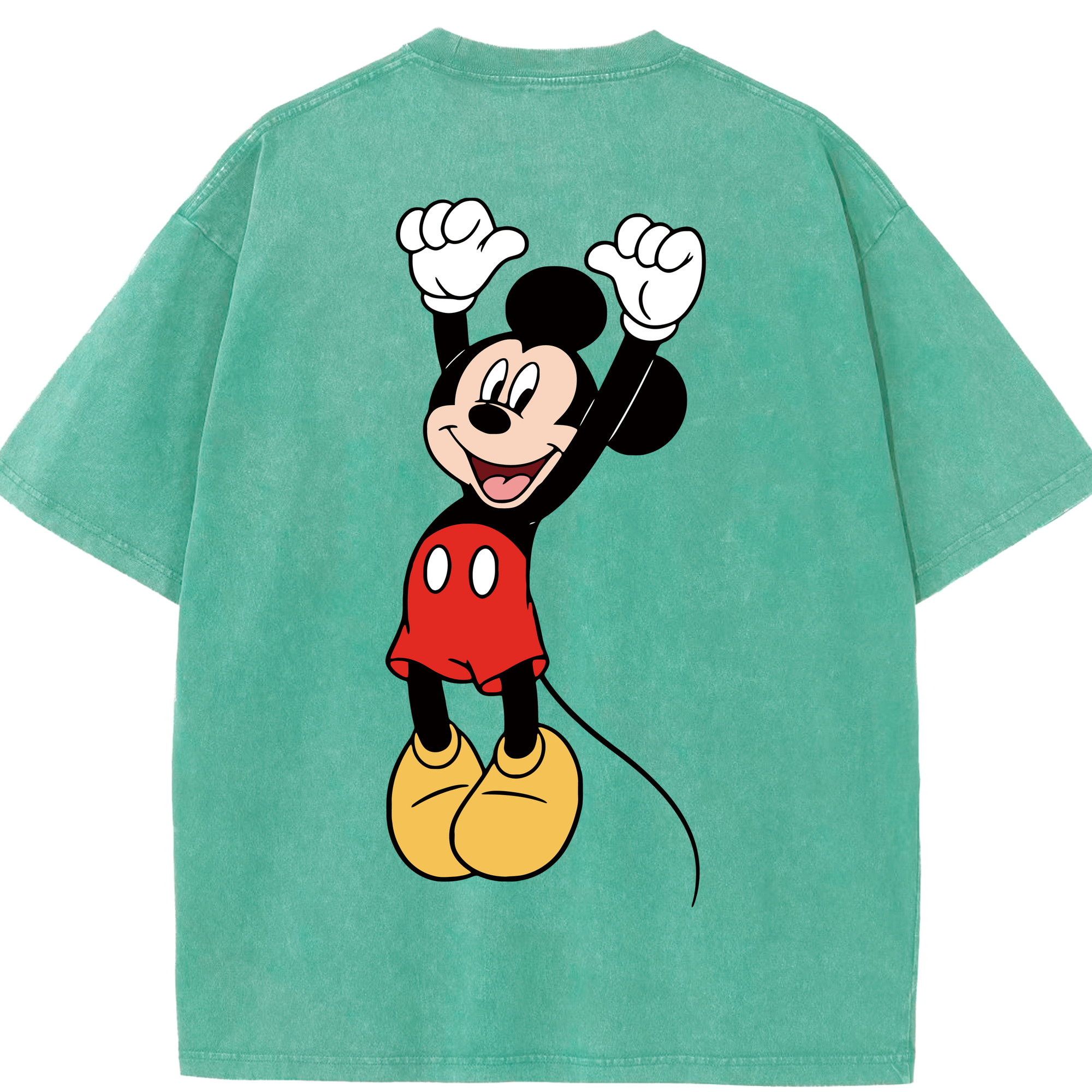 （画像用） ミッキーマウス Mickey Mouse 綿100% ヴィンテージ風 半袖Tシャツ（背面プリント）